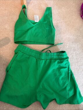 all in motion Green Active Crop Top and Drawstring Shorts